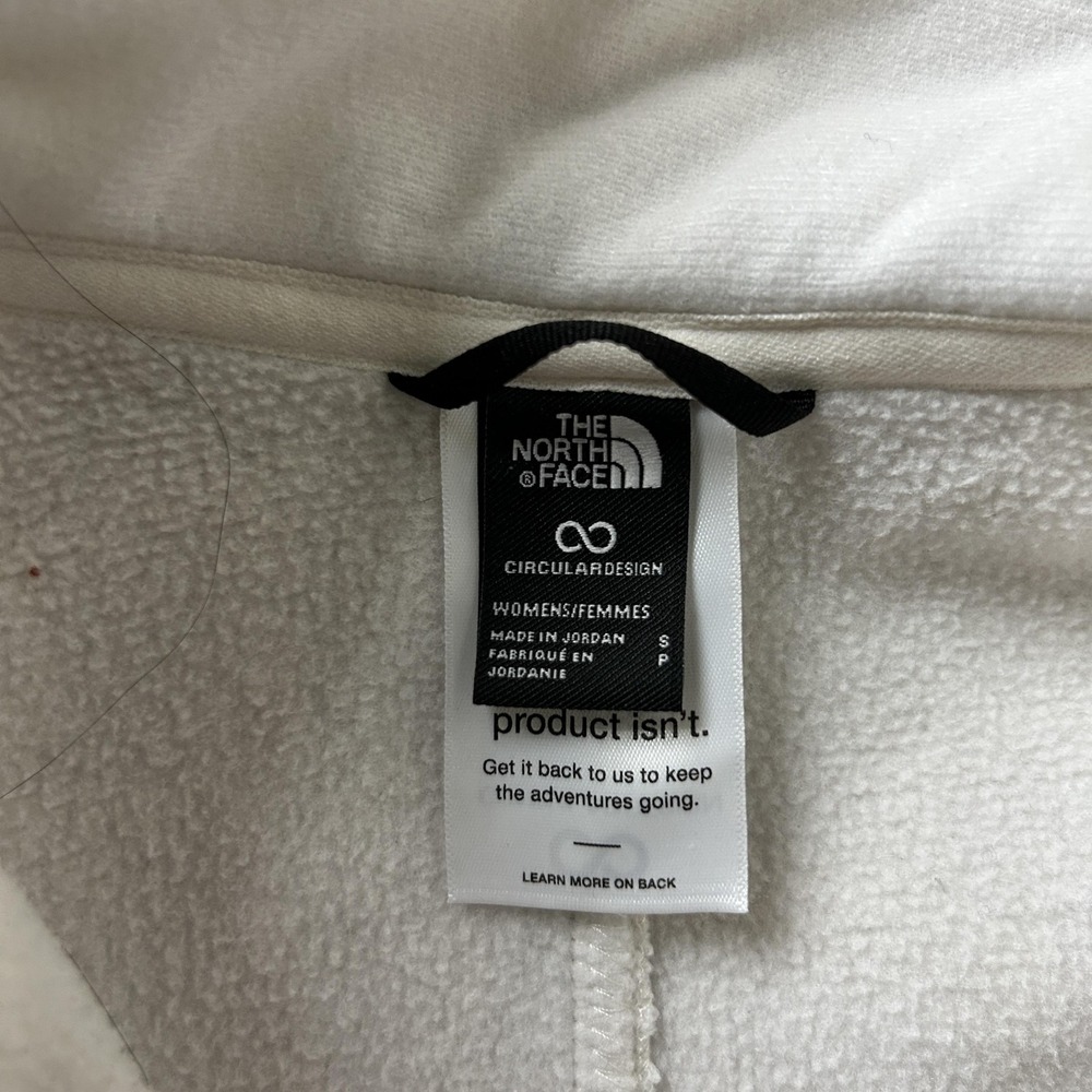 The North Face Jacket Womens Small White Fleece Full Zip Pockets Lightweight - Picture 2 of 8